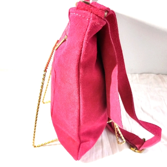 Fuchsia Genuine Italian Leather Cross Body Bag - Picture 7 of 7